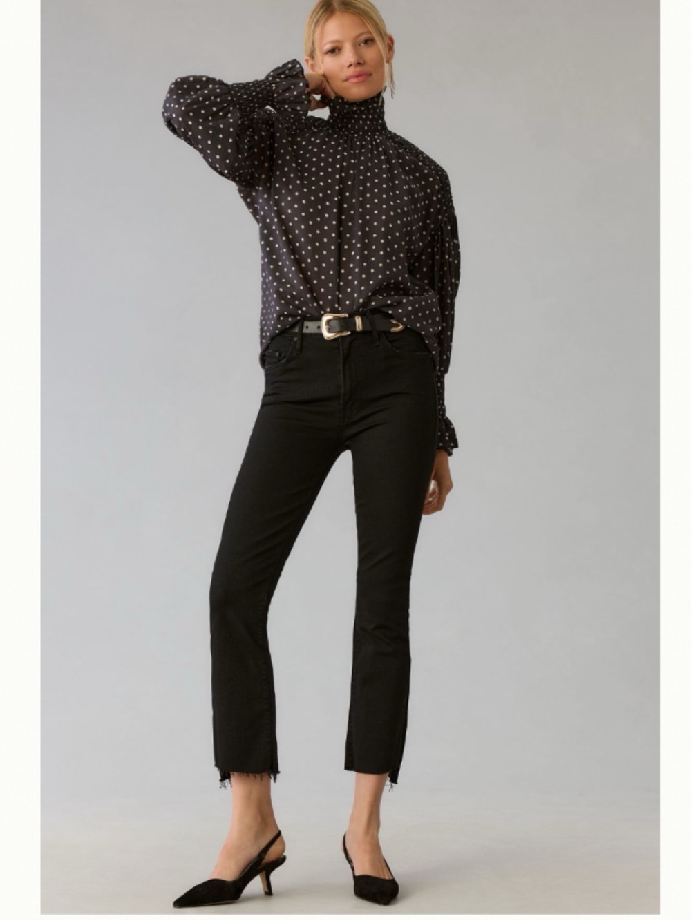 NWT MOTHER The Insider Mid-Rise Crop Step Fray Black Jeans NOT GUILTY, size 28